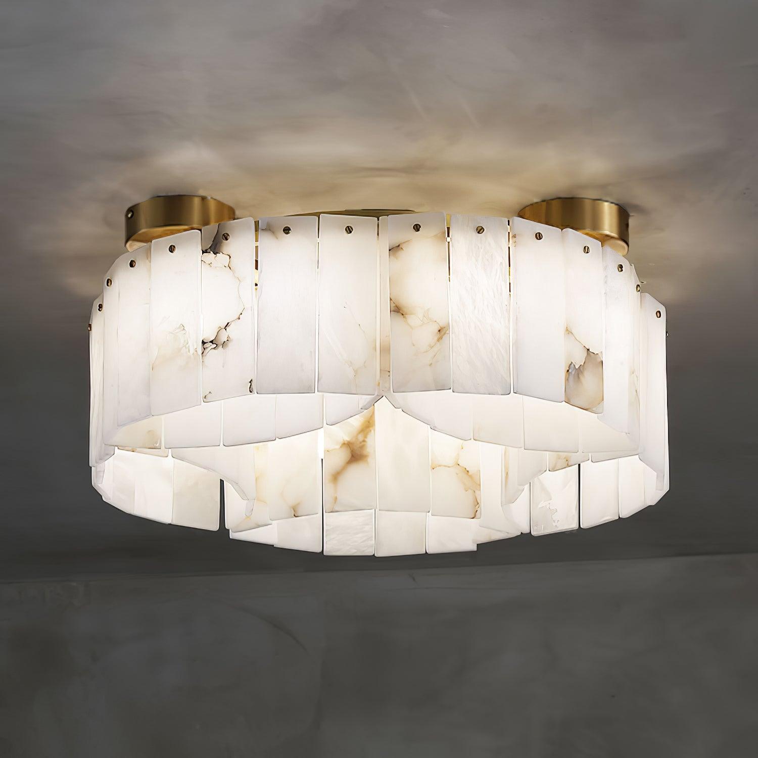 Luxe Alabaster Brass Ceiling Lamp - Vakkerlight
