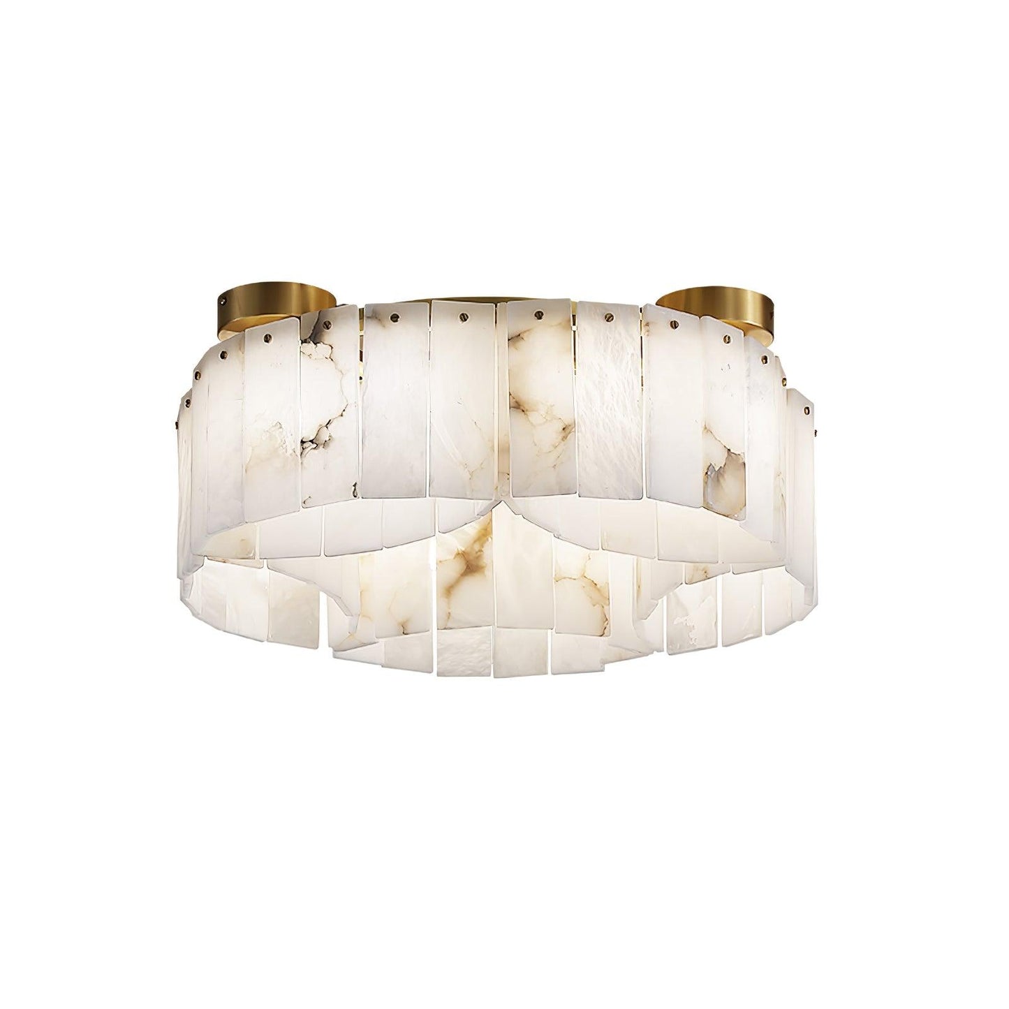 Luxe Alabaster Brass Ceiling Lamp - Vakkerlight