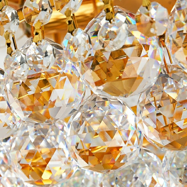 Luxury Empire Foyer K9 Crystal Chandelier Affordable Pendant Ceiling Light in Gold / Chrome Finish