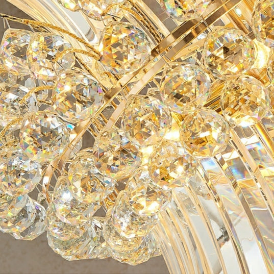 Golden Era Grand Cascade Crystal Chandelier with K9 Clear Crystals and Metal Finish for High Ceilings