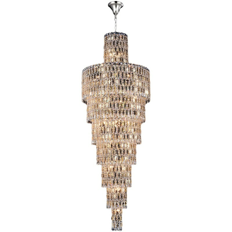 Luxury Large Crystal Chandelier for Hight Ceiling Living Room Long Staircase Light