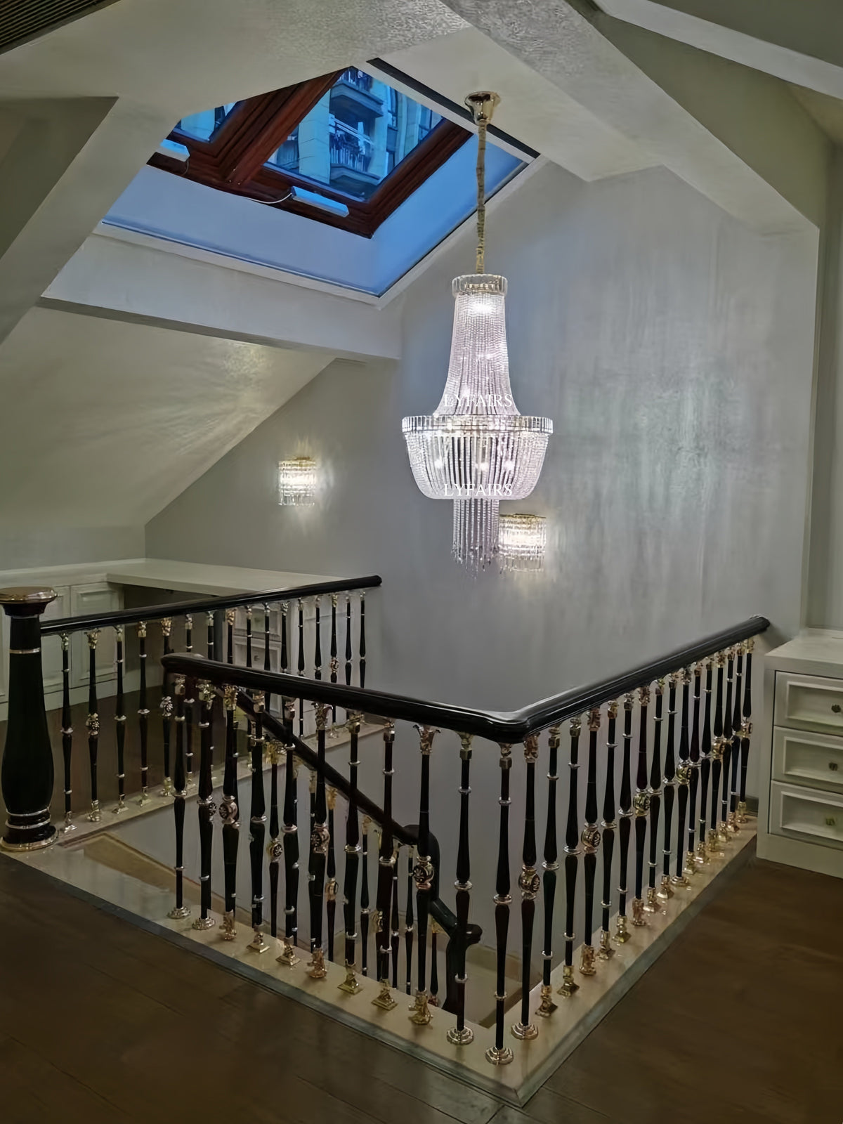 Luxury Modern Empire Crystal Chandelier for Foyer / entryway / Living Room