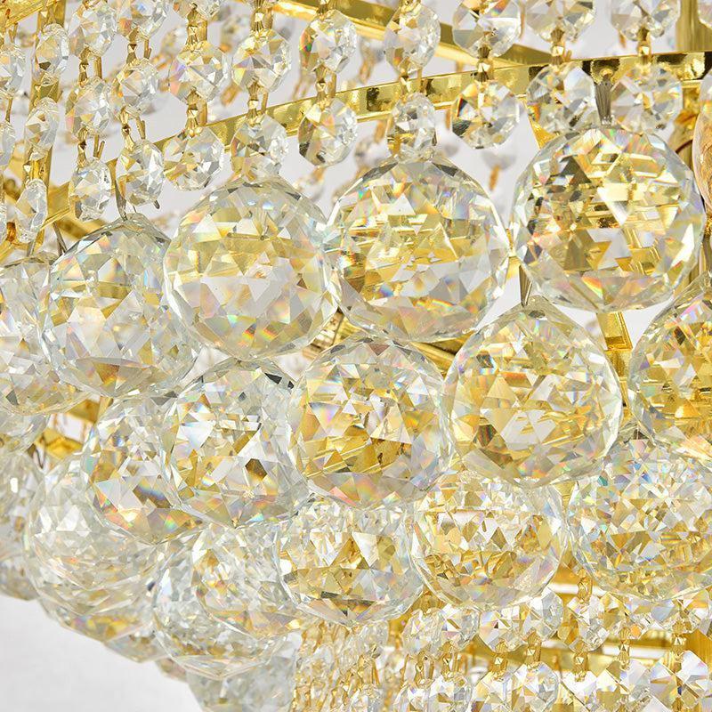 Luxury French Empire Chandelier for Villa Hall Ceiling Three-Layers Crystal Light for Hotel Lobby