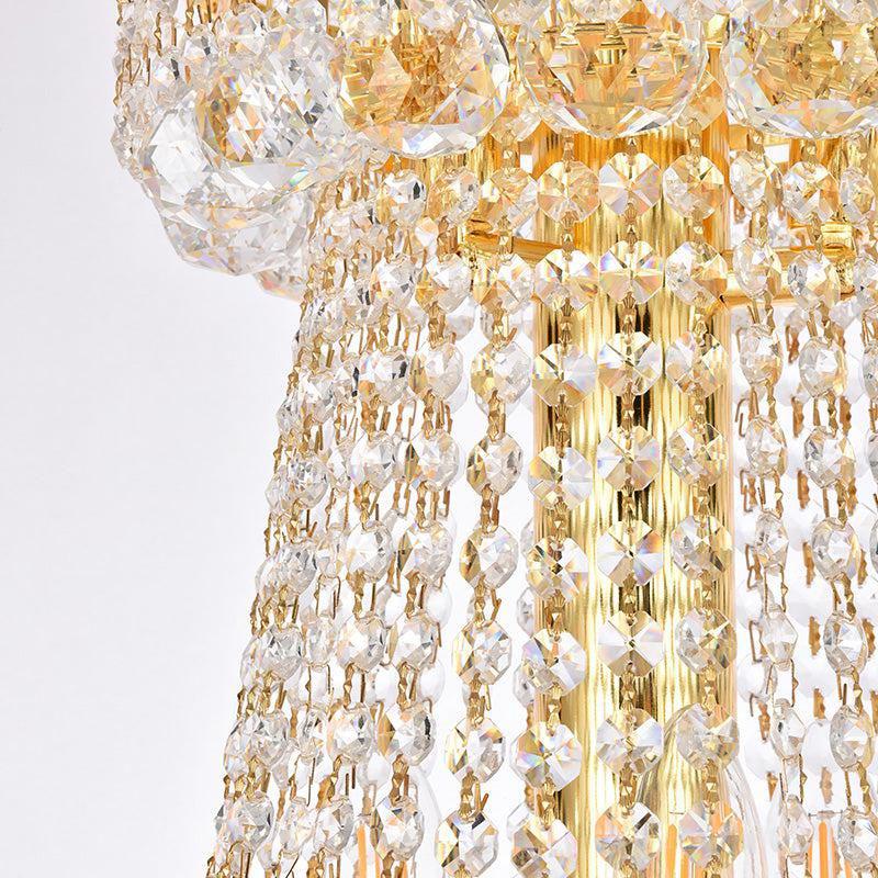 Luxury French Empire Chandelier for Villa Hall Ceiling Three-Layers Crystal Light for Hotel Lobby