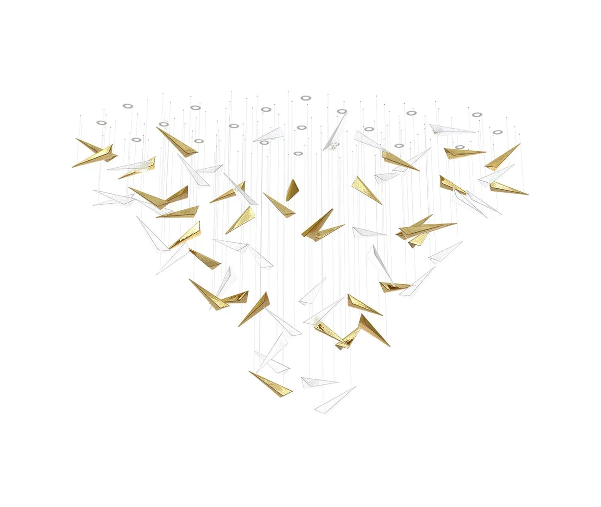 Luxury Icicle Glass and Metal Floating Chandelier with Elegant Finish for Living Room and Villa