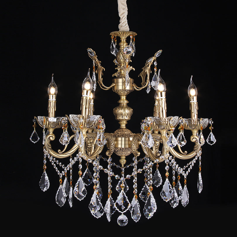 6 Lights Brass Chandeliers for Sale