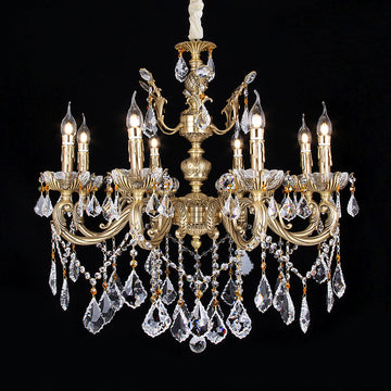 8 Lights Aged Brass Chandelier