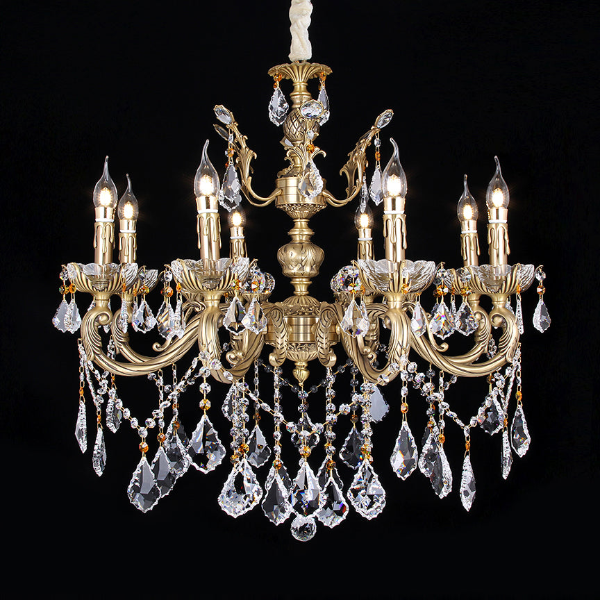 8 Lights Aged Brass Chandelier