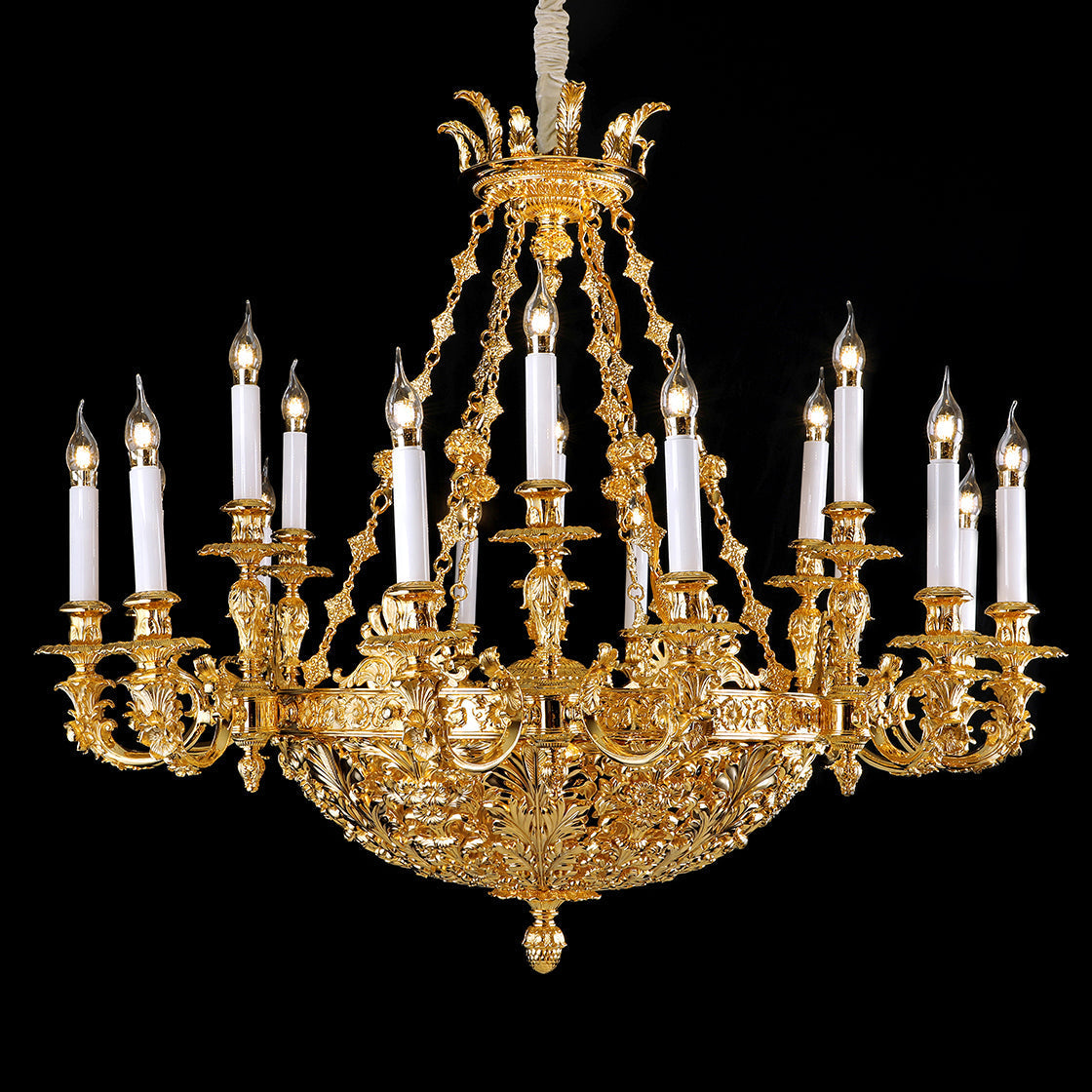 French Heavy Brass Chandelier