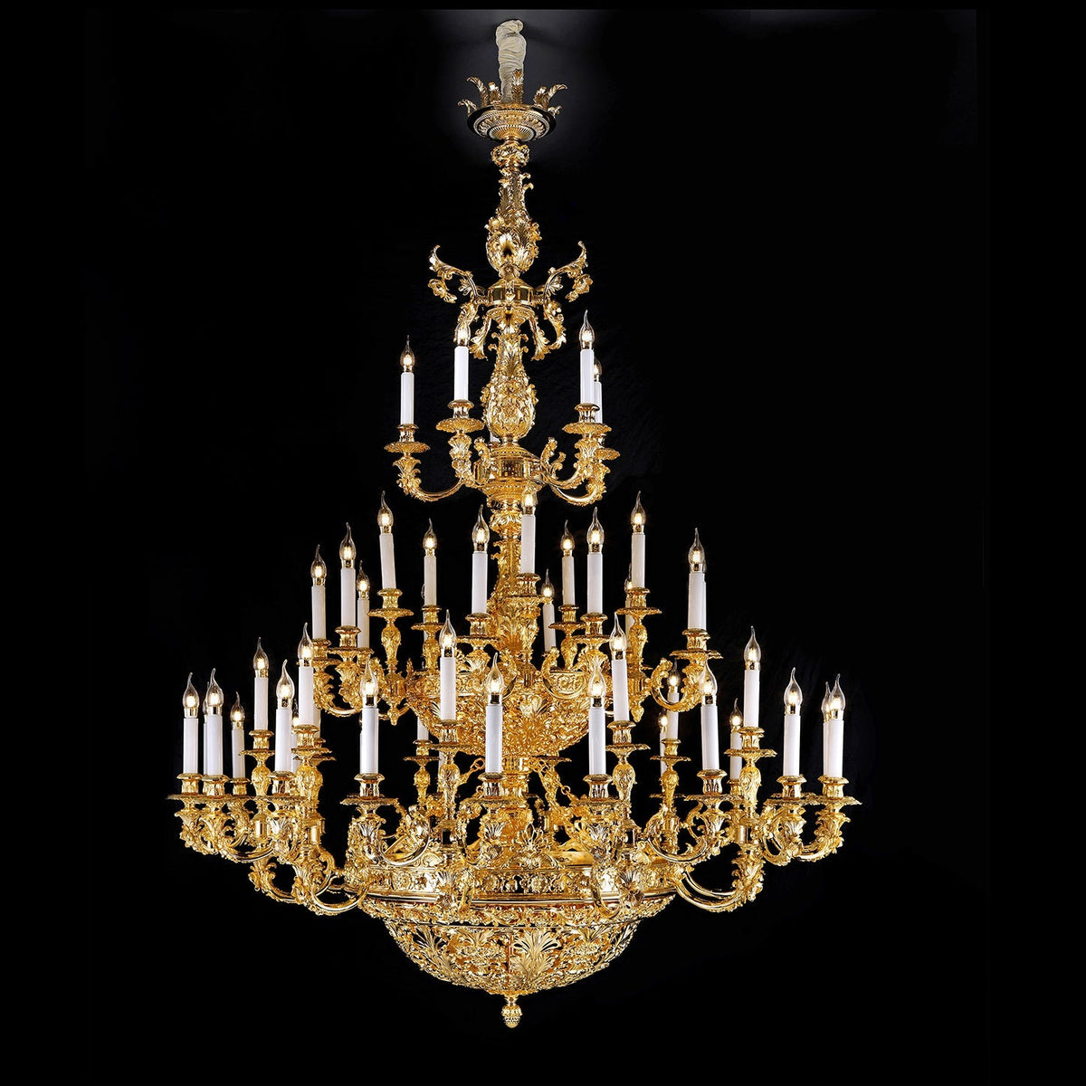 French Big Brass Chandelier