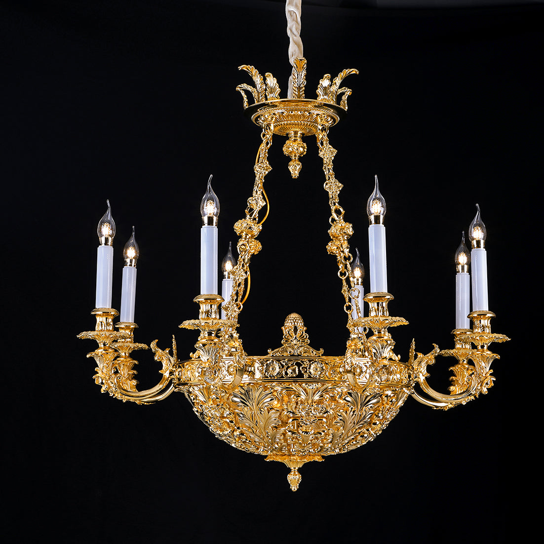 Brass Art Deco Chandelier
