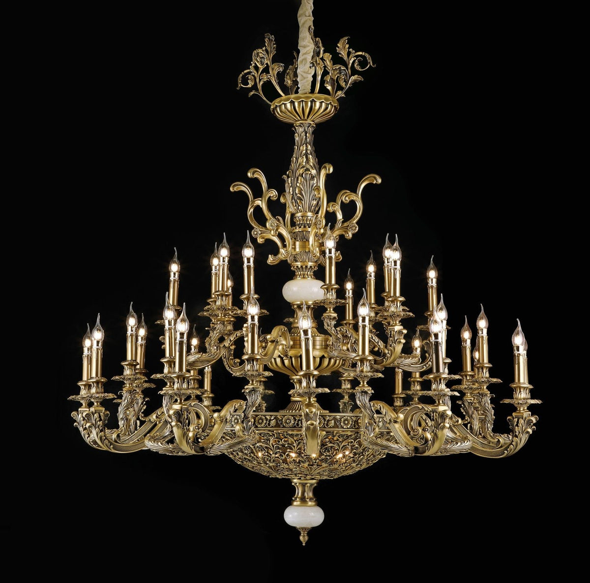 Elegant Antique Brass Chandelier
