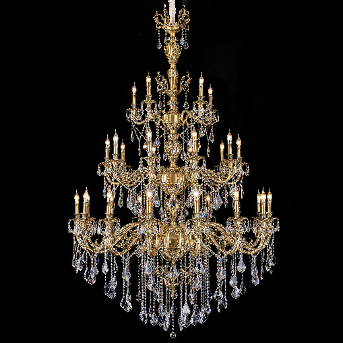 Large Antique Brass Chandeliers