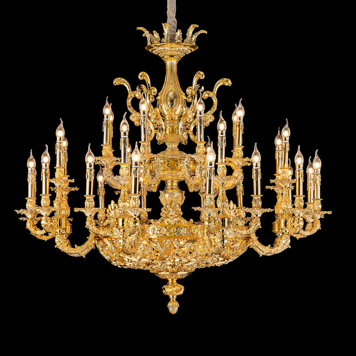 32 Lights Large Brass Entryway Chandelier