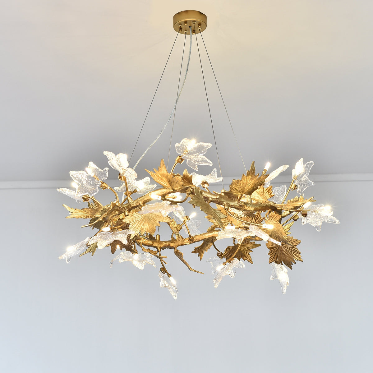 Ion Leaf Organic Branching Round Chandelier