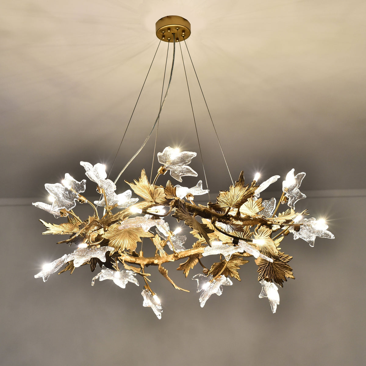 Ion Leaf Organic Branching Round Chandelier