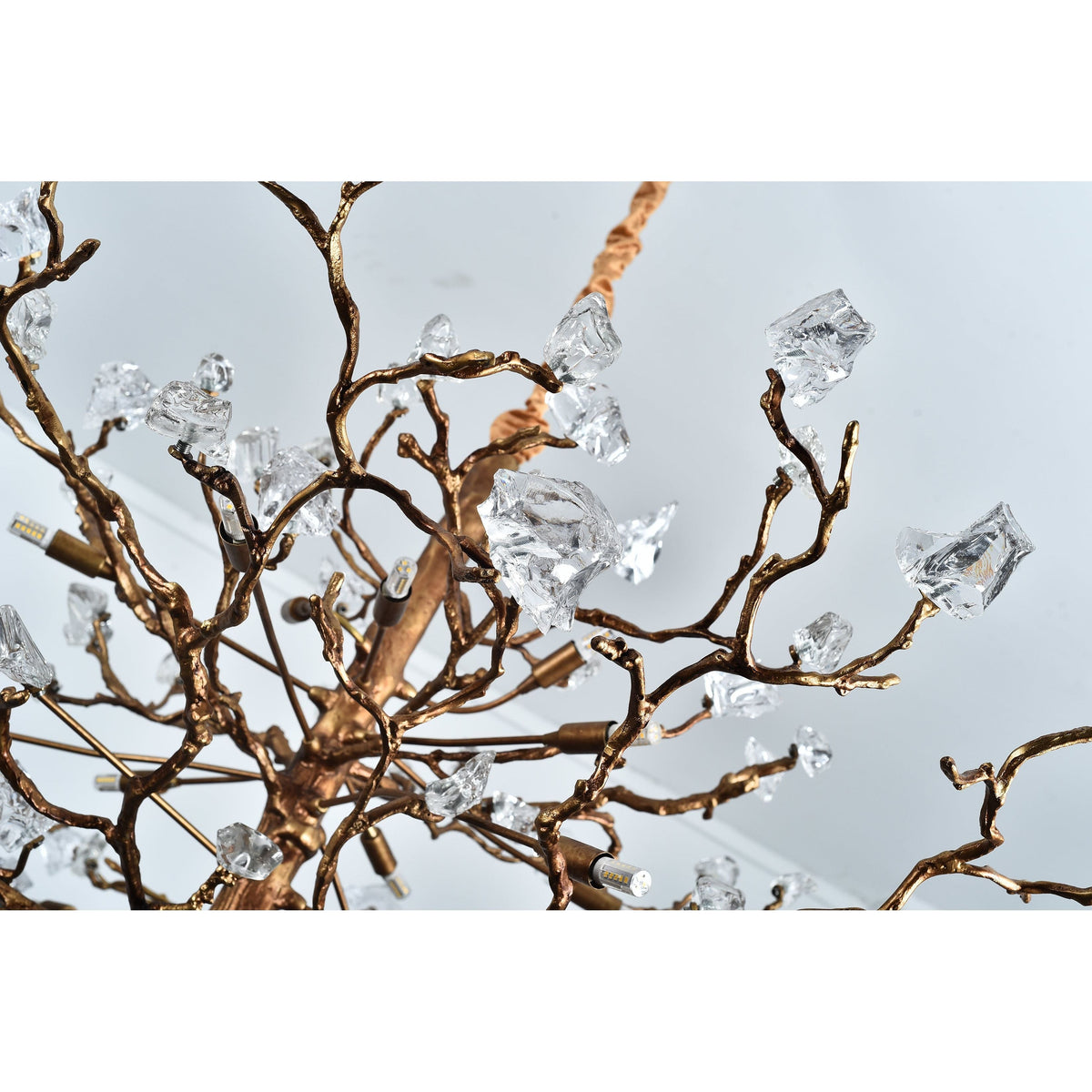 Livio Gemstone Branch Brass Round Chandelier