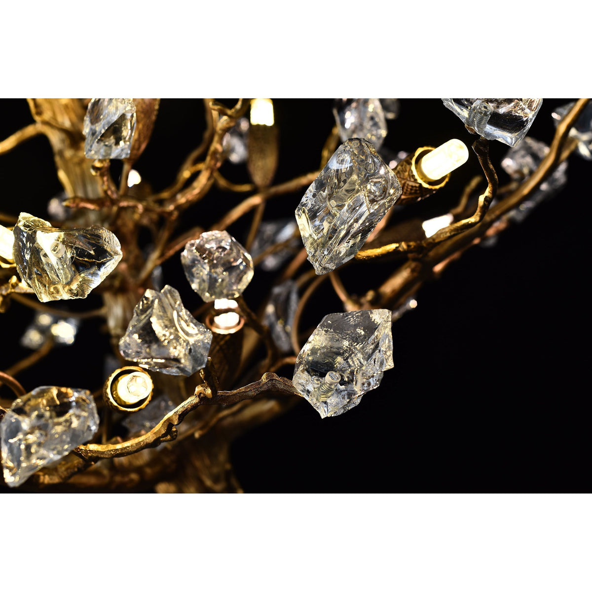 Livio Gemstone Branch Brass Round Chandelier