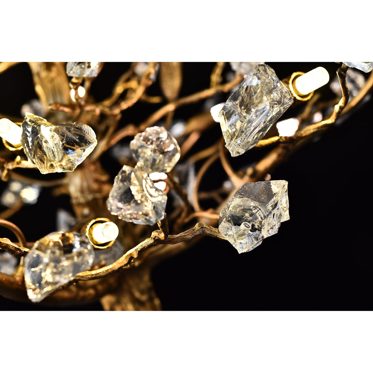 Livio Gemstone Branch Brass Round Chandelier