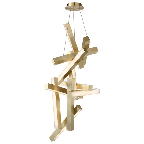 Modern Vertical Geometric Aluminum Chandelier for Staircase / foyer / high-Ceiling
