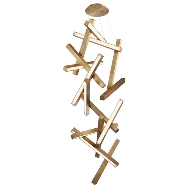 Modern Vertical Geometric Aluminum Chandelier for Staircase / foyer / high-Ceiling
