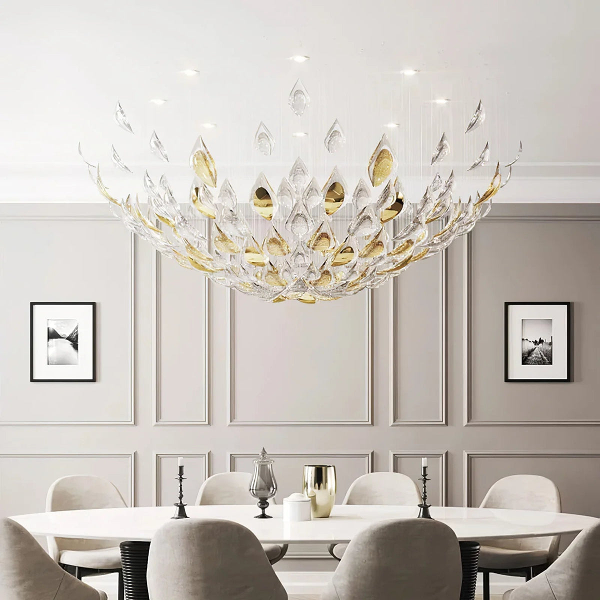 Golden Floating Leaves Chandelier
