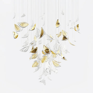 Golden Floating Leaves Chandelier