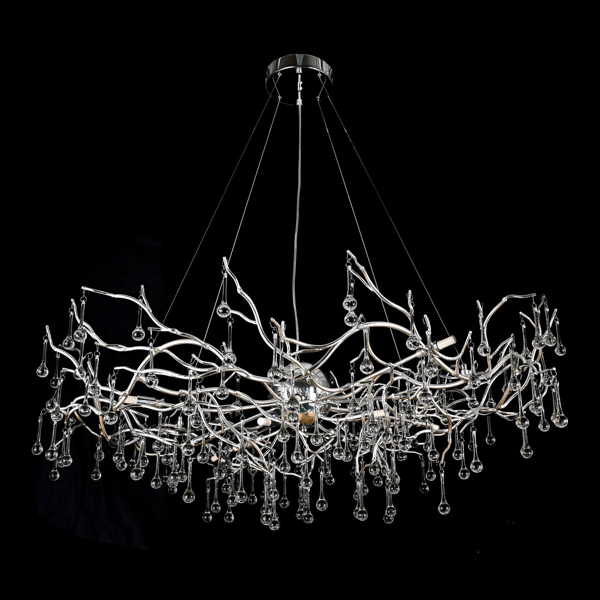 Dawn Livio Teardrop Branching Brass Round Chandelier