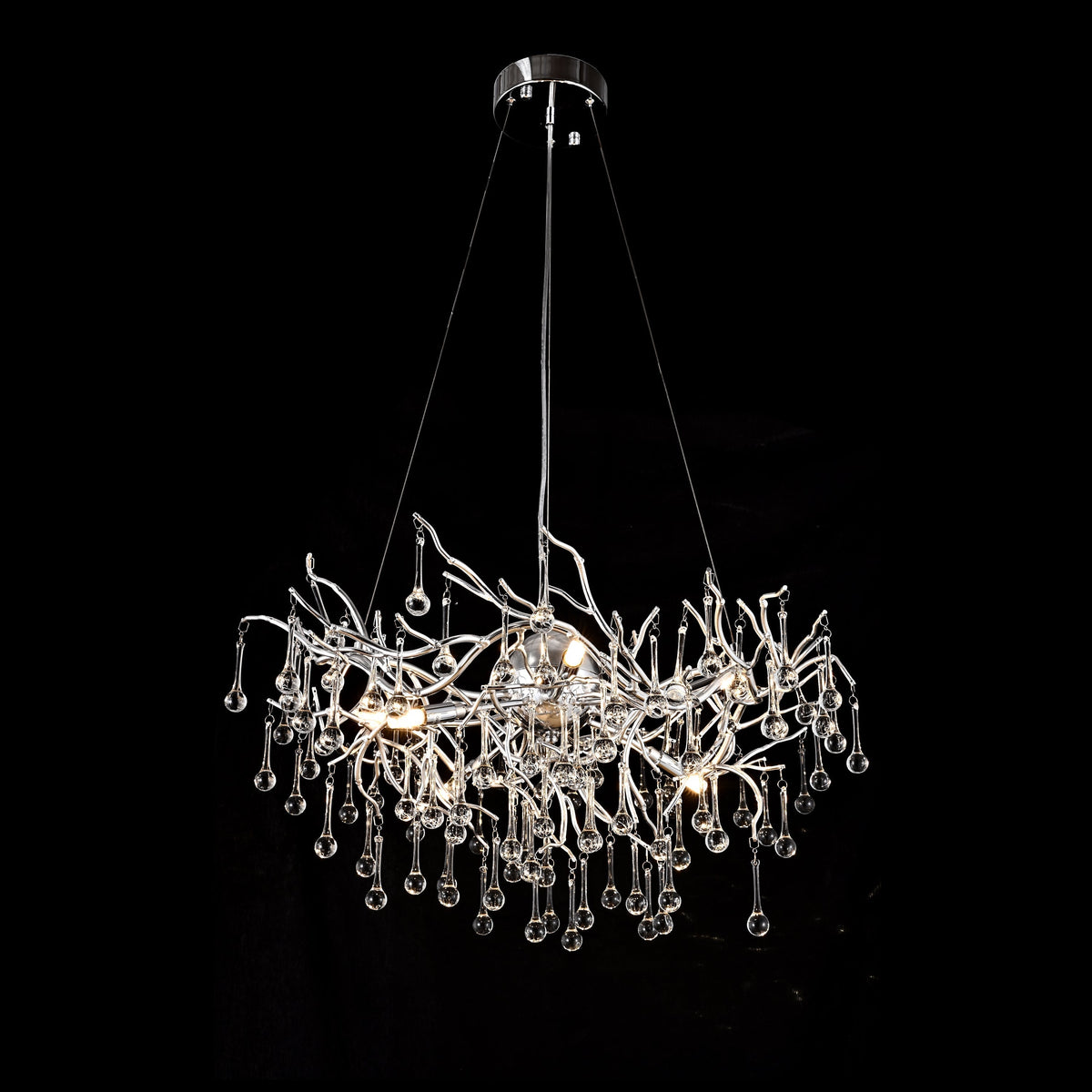 Dawn Livio Teardrop Branching Brass Round Chandelier