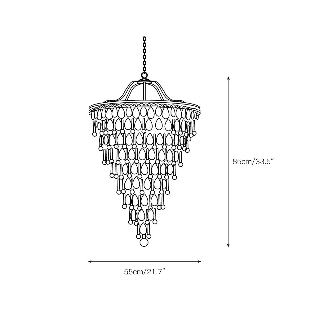 Crystal Inverted Pyramid Chandelier