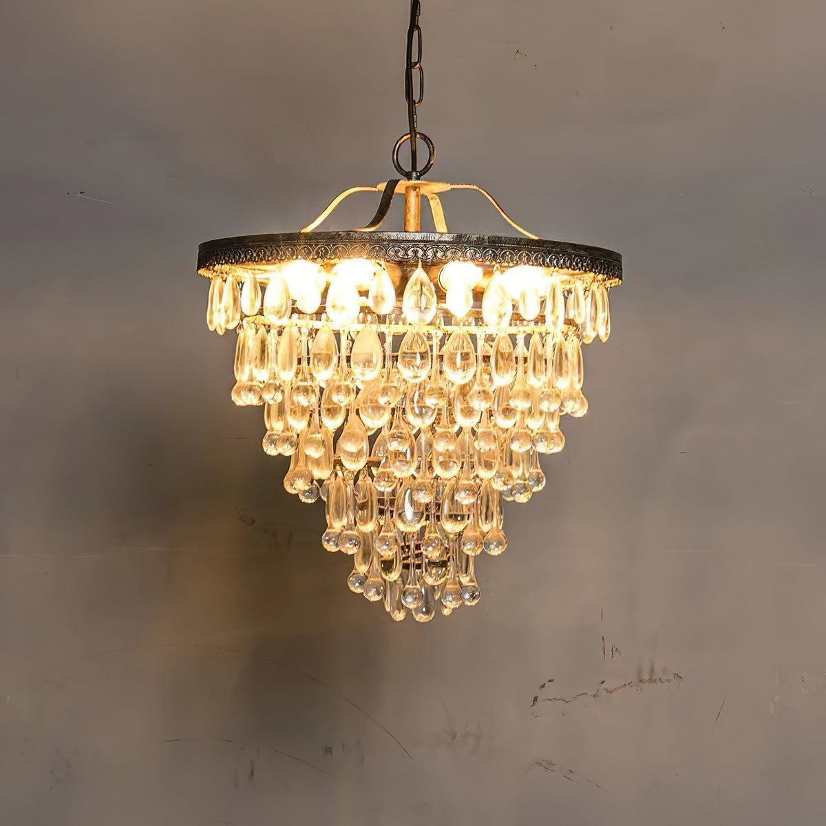 Crystal Inverted Pyramid Chandelier