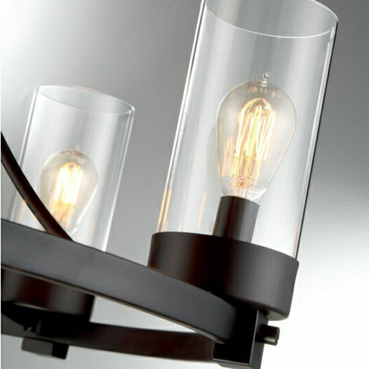 Matte Black / Chrome Farmhouse Chandeliers 5-Light Wagon Wheel North American Traditional Patio Ceiling Lights