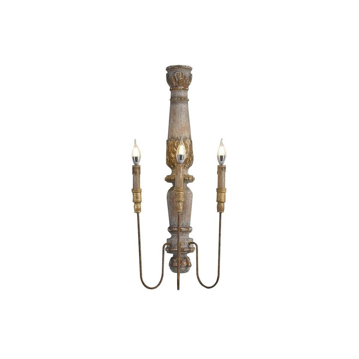 Medway Wood Candle Wall Lamp