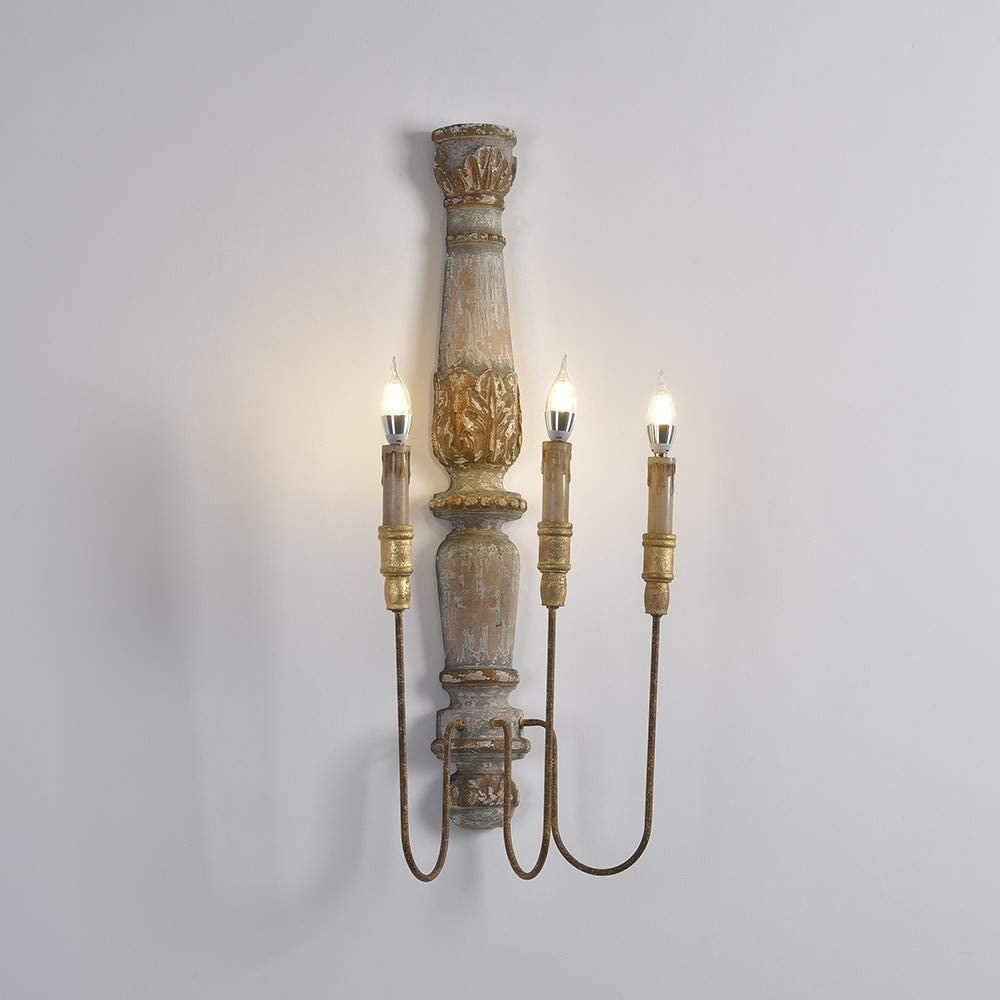 Medway Wood Candle Wall Lamp
