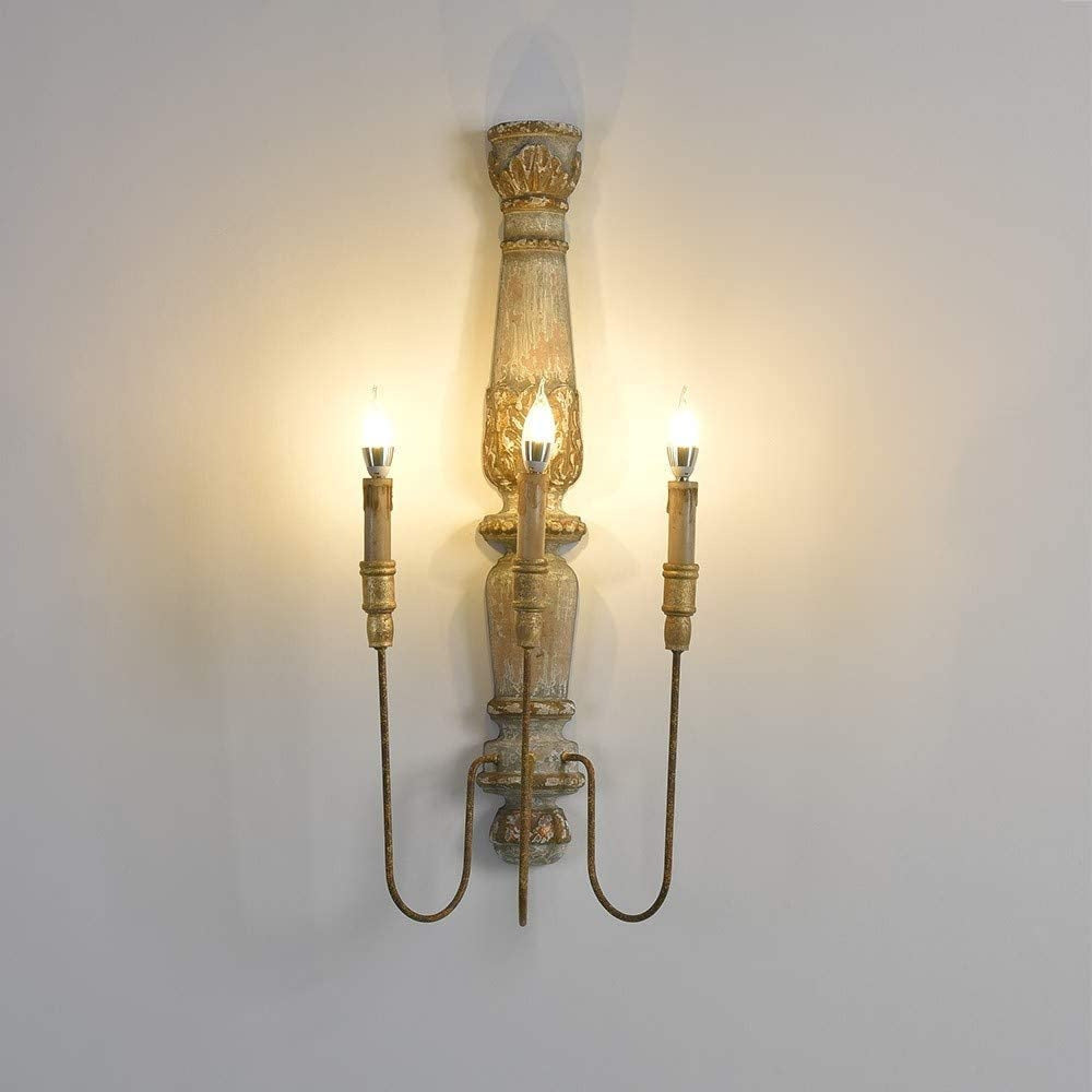 Medway Wood Candle Wall Lamp