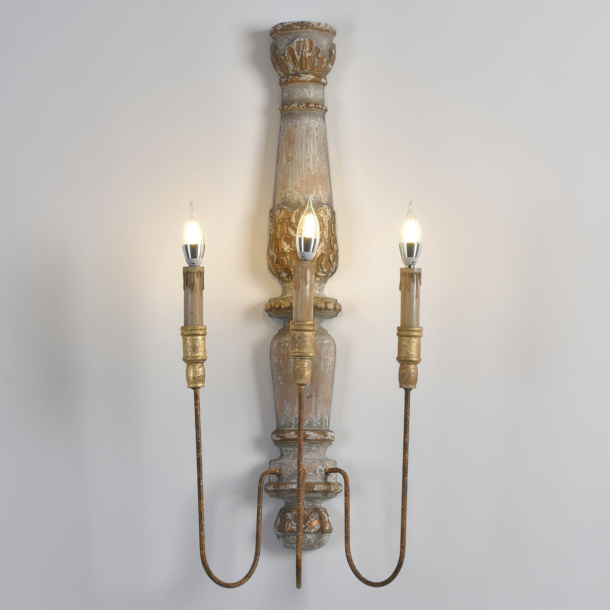 Medway Wood Candle Wall Lamp
