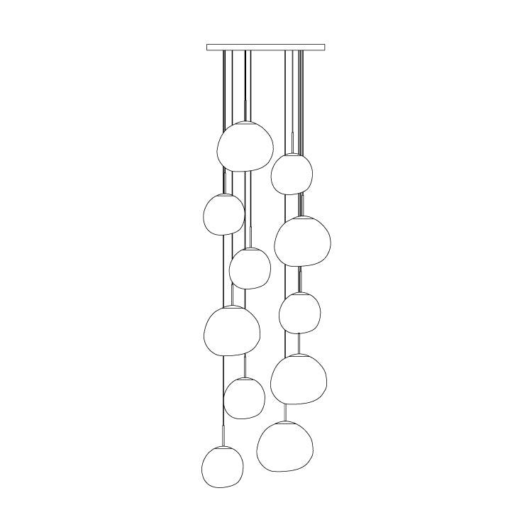 Multi Lava Round Chandelier