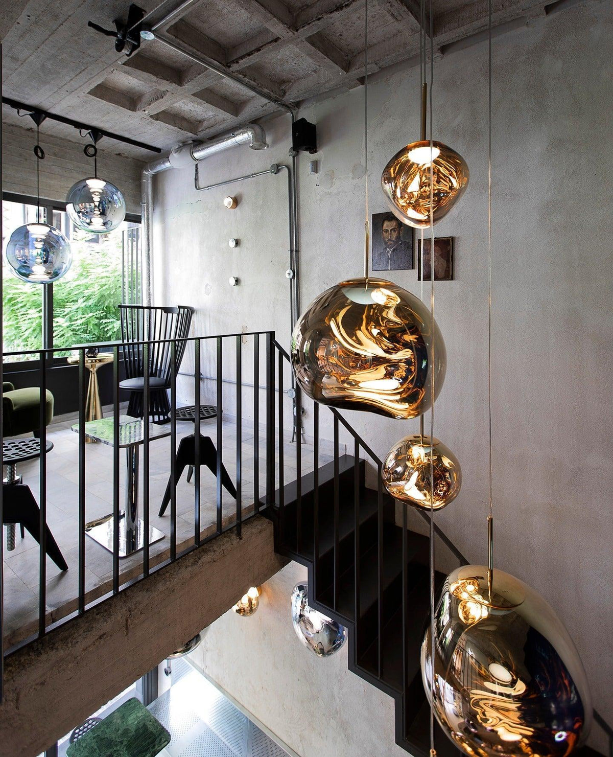 Multi Lava Round Chandelier