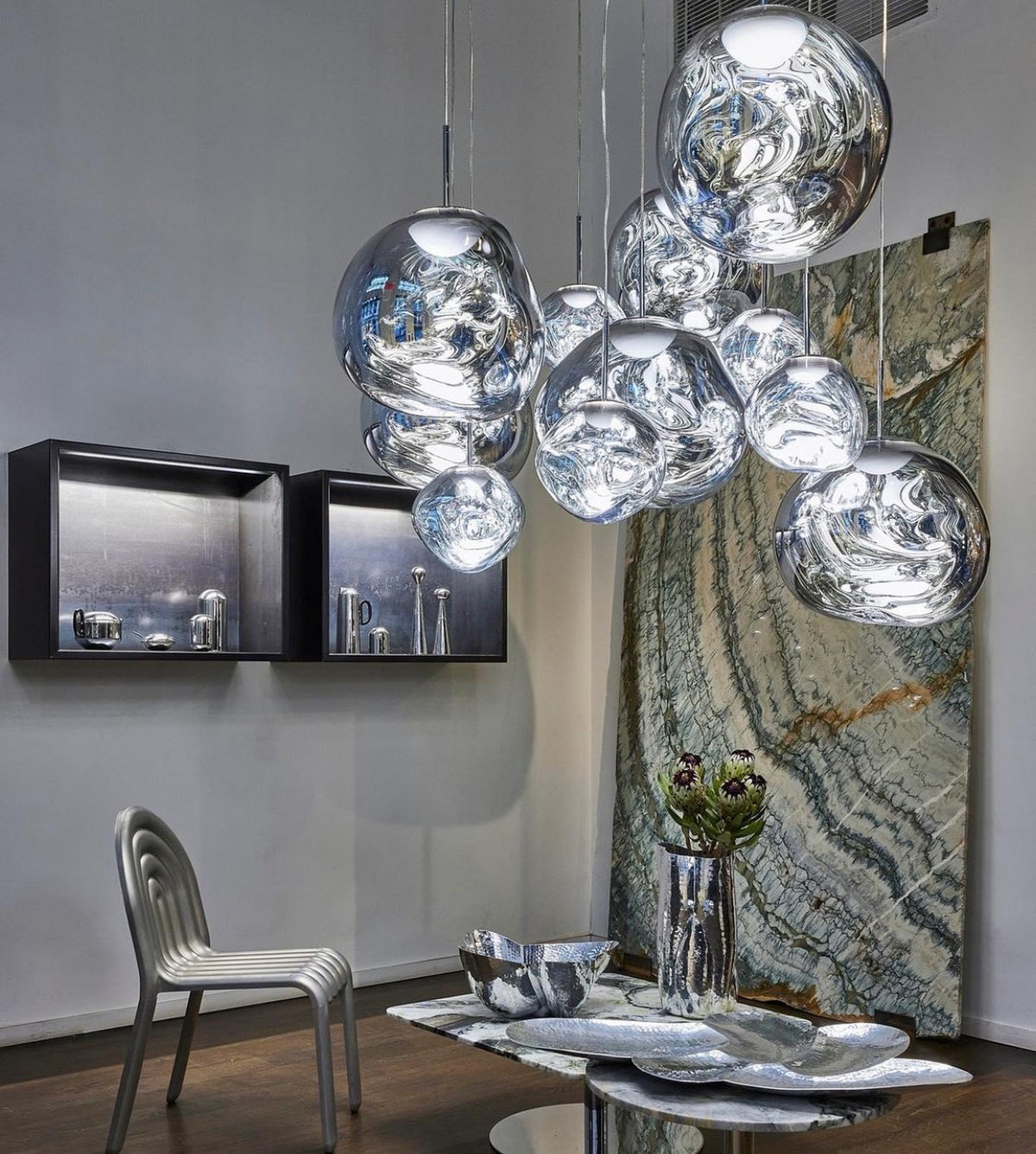 Multi Lava Round Chandelier