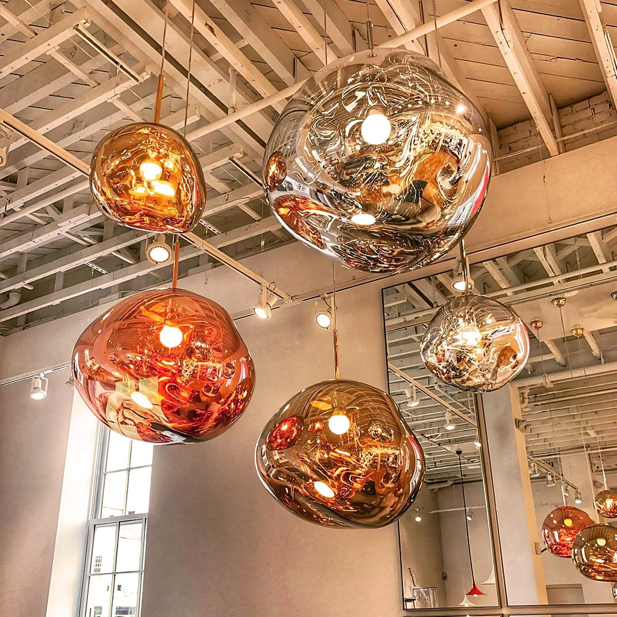 Multi Lava Round Chandelier