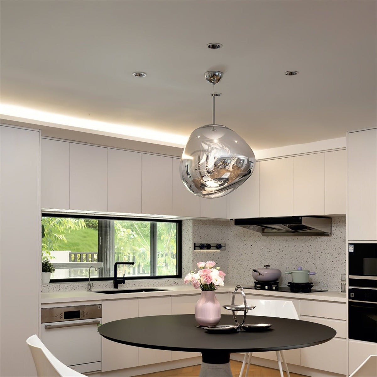 Multi Lava Round Chandelier