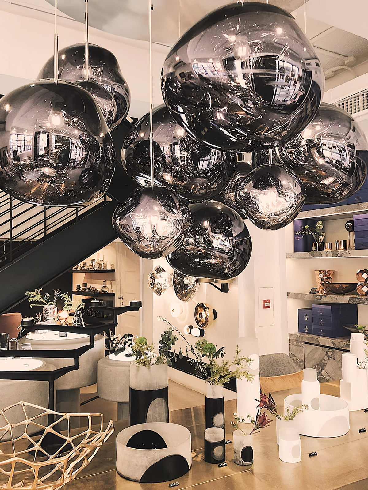 Multi Lava Round Chandelier