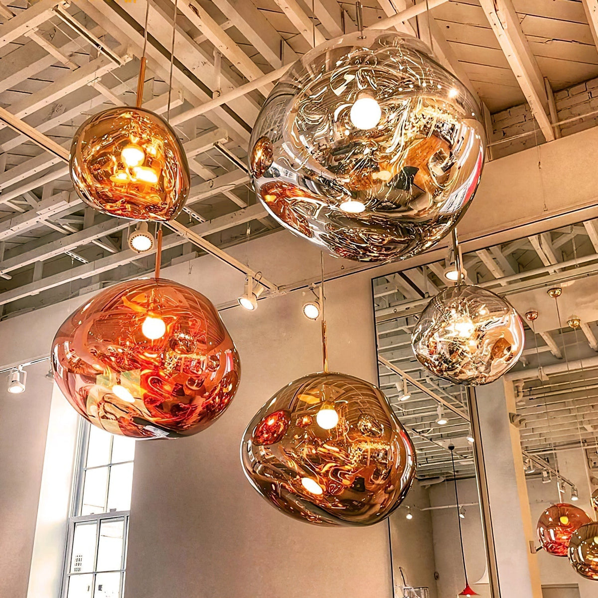 Multi Lava Round Chandelier