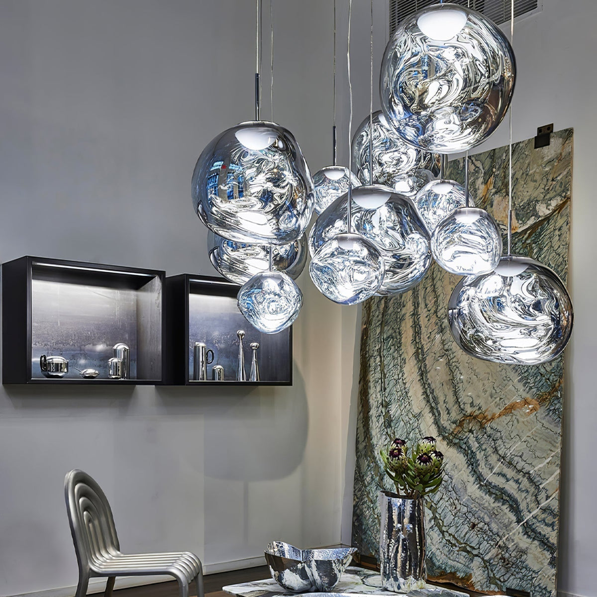 Multi Lava Round Chandelier