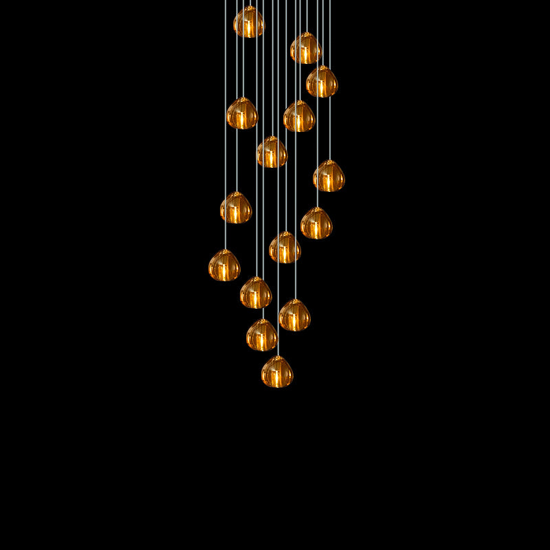 Cherry Crystal Spiral Chandelier