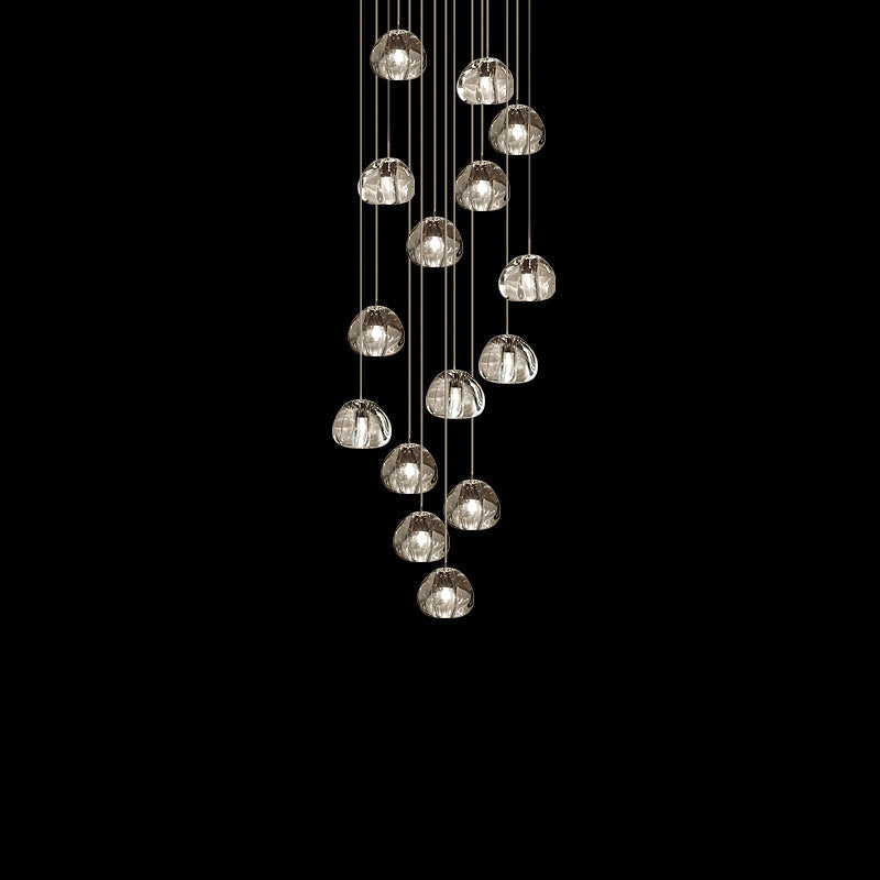 Cherry Crystal Spiral Chandelier