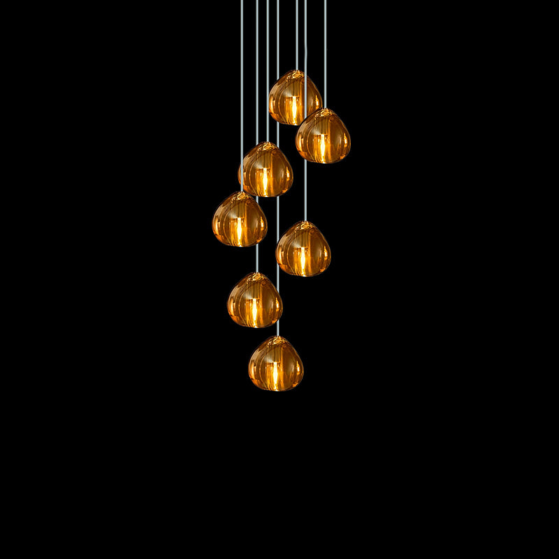 Cherry Crystal Spiral Chandelier
