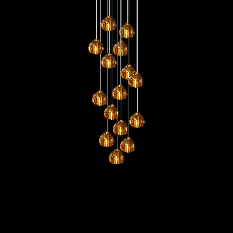 Cherry Crystal Spiral Chandelier