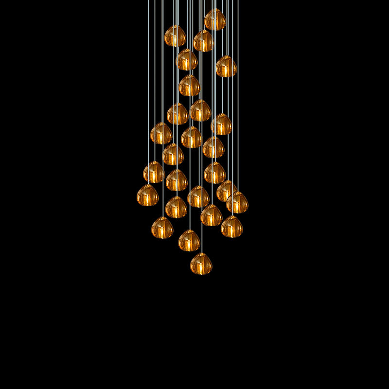 Cherry Crystal Spiral Chandelier