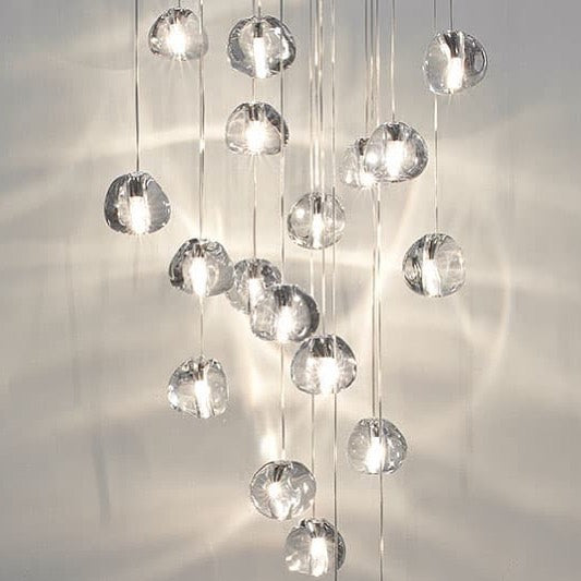 Cherry Crystal Spiral Chandelier